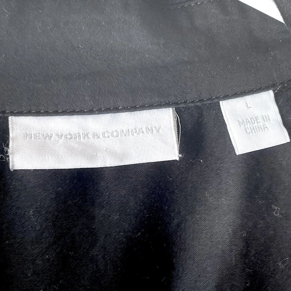 2/$12🌿 New York & Company NWOT Button Down Dress - Black - Picture 9 of 9